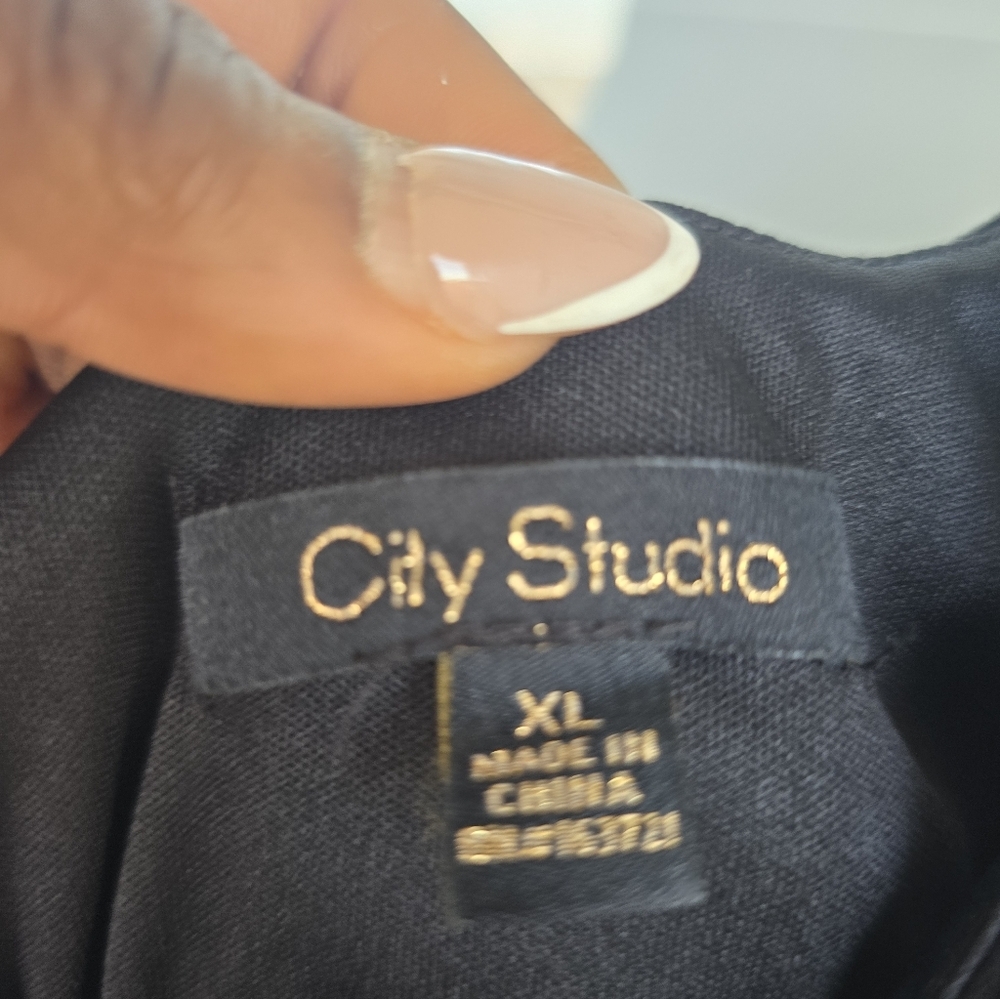City Studios Women One-Shoulder Feather-Cuff Dress XL Black Cocktail Party NWT - Picture 6 of 13